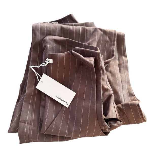 Reformation brown pinstripe vest and pant set - Picture 4 of 4